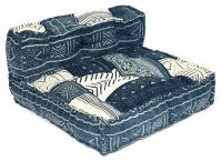 Модуль мягкий со спинкой Secret De Maison BASCO (mod. MA-105) cotton Kilim, 80х80х43см, синий. Фото №1