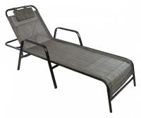Шезлонг с регулируемой спинкой и подлокотниками ALANYA Черный. Фото №1