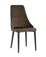 Стул Луис с кантом велюр коричневый. Фото №1