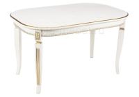 Стол деревянный Romeo молочный / патина золото. Фото №1