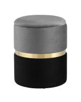 Пуф Кэрри с ящиком велюр серо-черный. Фото №1