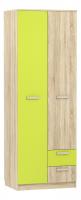 Акварель НМ 014.07 М Шкаф для одежды с ящиками Лайм/Дуб сонома, Дуб Сонома