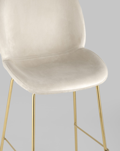 Стул барный Beetle со спинкой бежевый. Фото №9