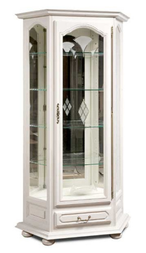 Шкаф с витриной Давиль ММ-126-13/01П стекло декор. Фото №1