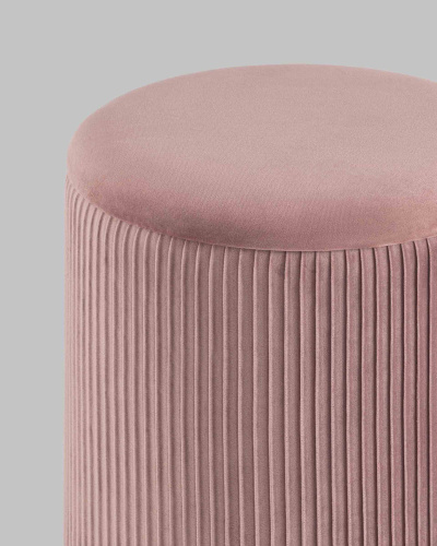 Пуф Шарлотта с ящиком велюр розовый. Фото №6