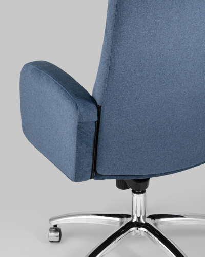 Кресло руководителя Лестер микровелюр темно-синий фото Кресло руководителя Лестер микровелюр темно-синий. Фото №8