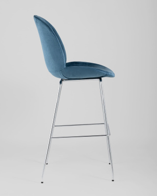 Стул барный Beetle со спинкой маренго хромированные ножки фото Стул барный Beetle со спинкой маренго хромированные ножки. Фото №4