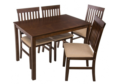 Обеденная группа Luar (стол и 4 стула) espresso / cream. Фото