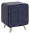 Тумба прикроватная Софи 2, (480х370х580) синий (велюр)