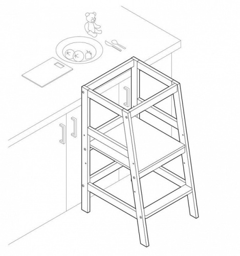 Подставка детская Polini Kids Sky, коричневый. Фото №7