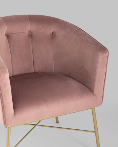 Кресло Шале велюр розовый. Фото №9