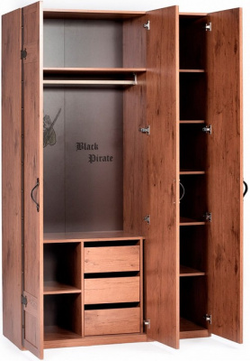 Детский трехстворчатый шкаф Black Pirate 20.13.1002.00. Фото