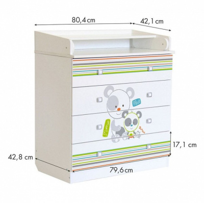Комод пеленальный Polini Kids Simple 1580, белый. Фото №4