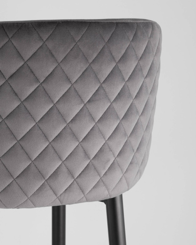Стул барный Оскар велюр серый. Фото №9