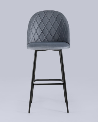Стул барный Марсель велюр серый. Фото