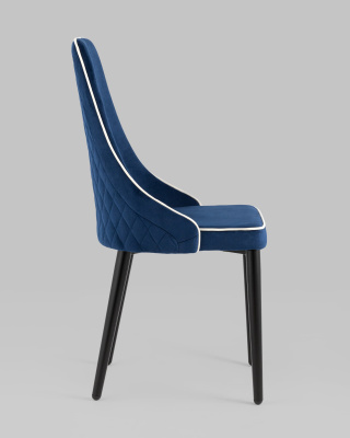 Стул Луис с кантом велюр синий. Фото