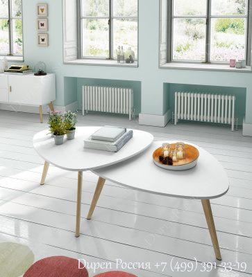 Комплект из двух столиков DUPEN CT-901 Белый. Фото