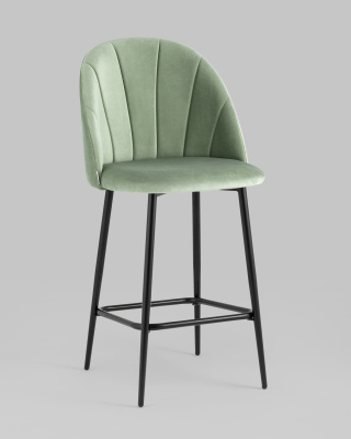 Стул полубарный Логан велюр фисташковый фото Стул полубарный Логан велюр фисташковый. Фото №3