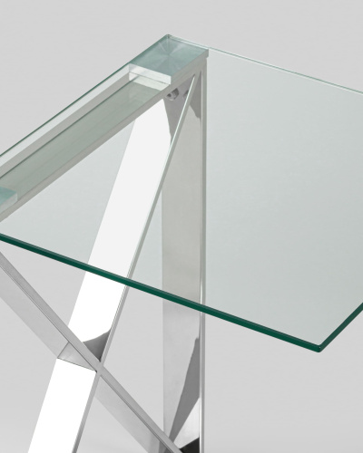 Журнальный стол 40*40 КРОСС серебро. Фото №7