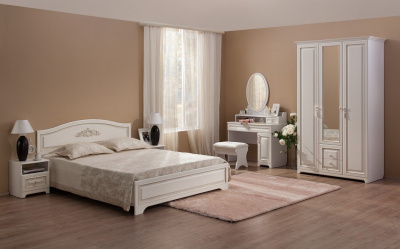 Белла Шкаф 3-створчатый  белый/софт джелато. Фото