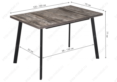 Стол деревянный Цефей дуб рошелье / графит. Фото