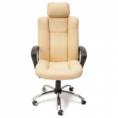 Компьютерное кресло OXFORD хром кож/зам, бежевый/бежевый перфорированный, 36-34/36-34/06 (id:  ). Фото