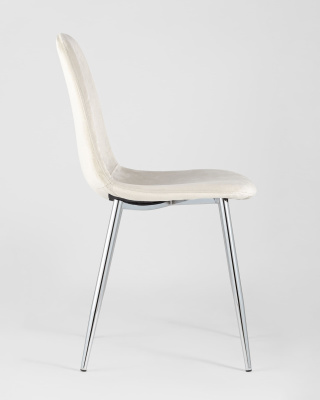 Стул Валенсия велюр кремовый хромированные ножки. Фото