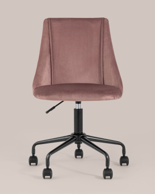 Кресло компьютерное Сиана велюр розовый. Фото