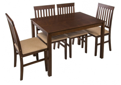 Обеденная группа Luar (стол и 4 стула) espresso / cream. Фото