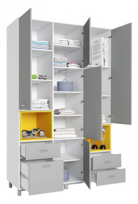Шкаф комбинированный Polini kids Mirum 2335, серый. Фото