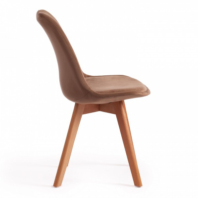 Стул Secret De Maison TULIP SOFT (mod. 74) / / 1 шт. в упаковке вельвет/дерево , 54 х 47 х 83 см , коричневый (HLR11)/натуральный. Фото №2