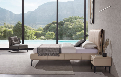 Кровать 1727 бежевая. Фото