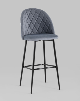 Стул барный Марсель велюр серый. Фото
