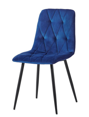 Стул C-1333 синий UF910-19/матовый черный фото Стул C-1333 синий UF910-19/матовый черный. Фото