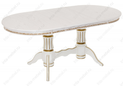 Стол Герцог молочный с золотой патиной фото Стол Герцог молочный с золотой патиной. Фото №2