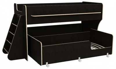 Кровать двухъярусная Р444 Капризун 7, древесина коричневая светлая дуб. Фото