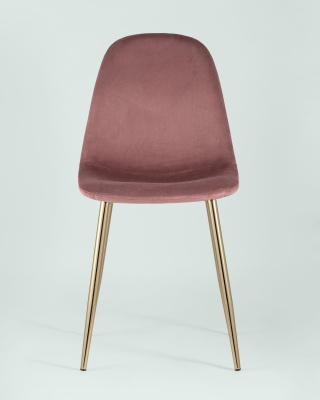 Стул Валенсия велюр пыльно-розовый золотые ножки. Фото