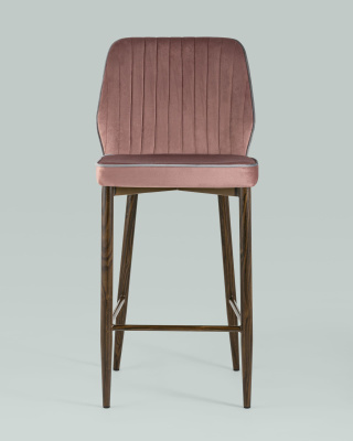 Стул полубарный Лоренс велюр пыльно-розовый. Фото