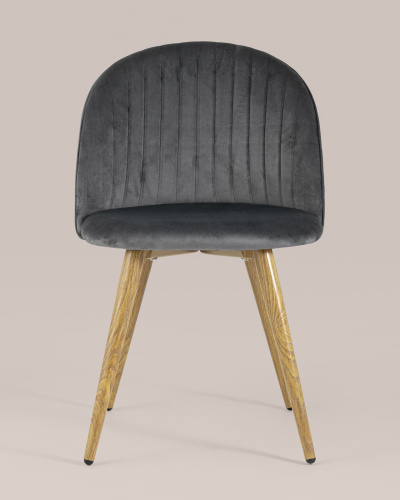 Стул Лион Страйпс велюр серый фото Стул Лион Страйпс велюр серый. Фото №5