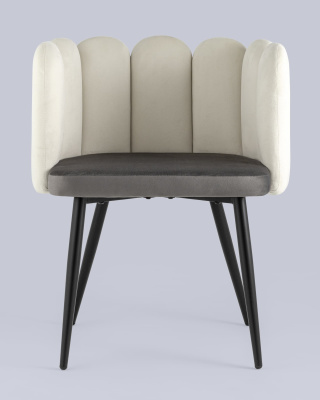 Кресло Карнавал бежевое/темно-серое. Фото