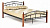Кровать AT-8077 Wood slat base дерево гевея/металл, 140*200 см (Double bed), красный дуб/черный
