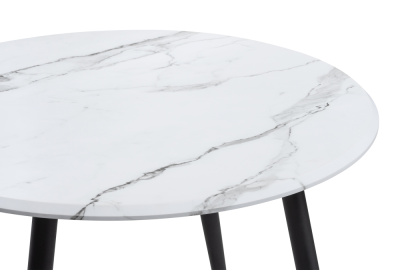 Стол деревянный Абилин 90 мрамор белый / черный матовый фото Стол деревянный Абилин 90 мрамор белый / черный матовый. Фото №3