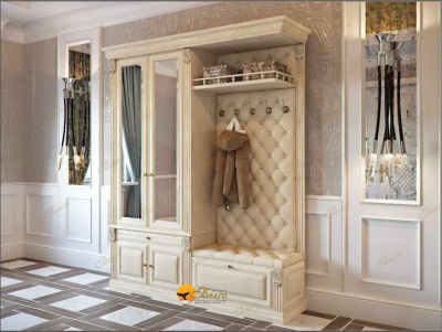 Прихожая со шкафом и вешалкой c зеркалами Б5.11-11(з). Фото