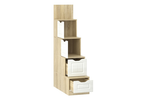 Оливия НМ 011.64 М Стеллаж Белое дерево, Дуб Сонома. Фото №2