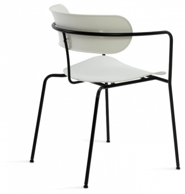 Кресло VAN HALLEN (mod. 2433) пластик/металл, 54,5х53,5х76 см, высота до сиденья 46 см, белый/черный (поставляется по 4 шт). Фото №2